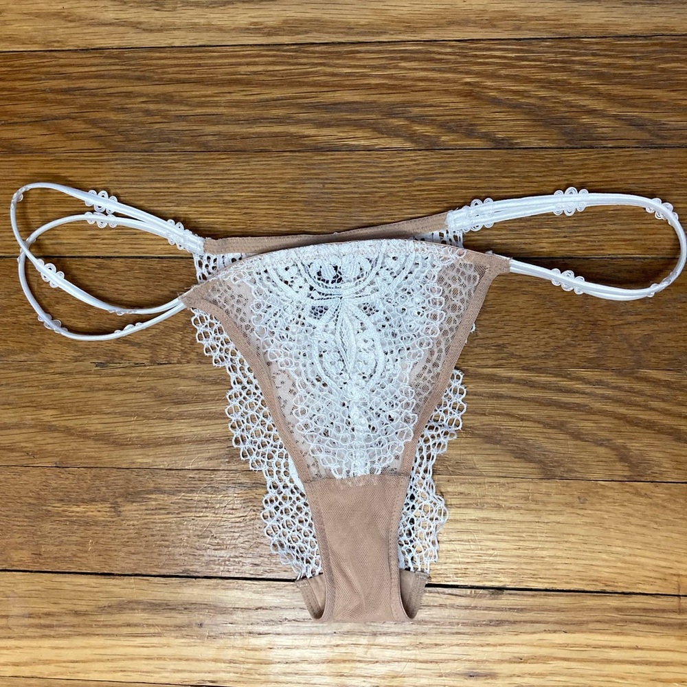 White and Nude Lace Panties Victoria’s Secret M